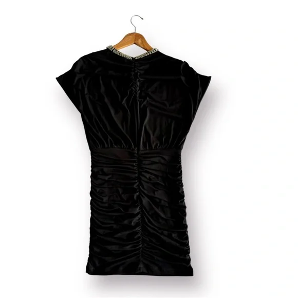 🛍️SALE🛍️ Forever 21 Jeweled Neckline Black Mini Dress - Picture 5 of 9